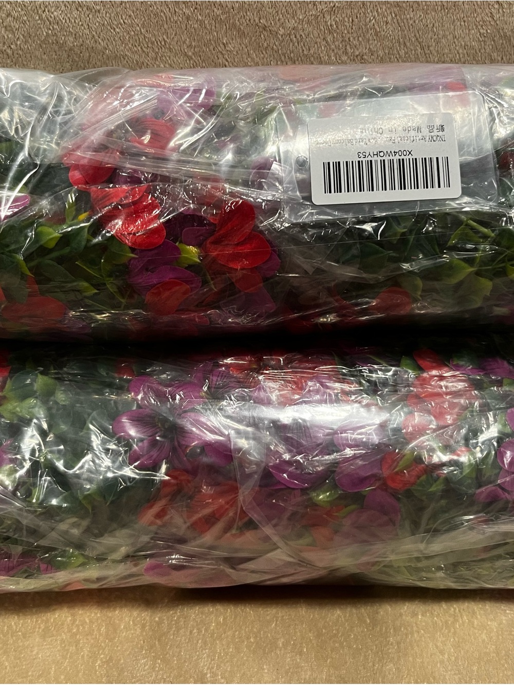 Artificial Flowers for Outdoor Faux Hanging Plants Spring Outside Decor (2sets)